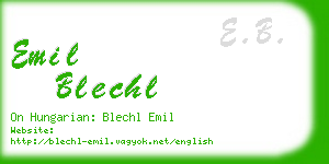 emil blechl business card